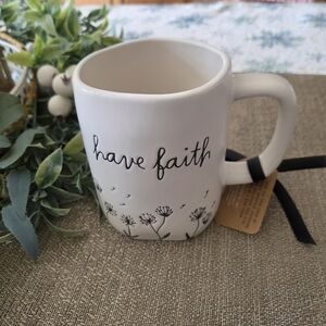 Rae Dunn White Mug with 'Have Faith' Design